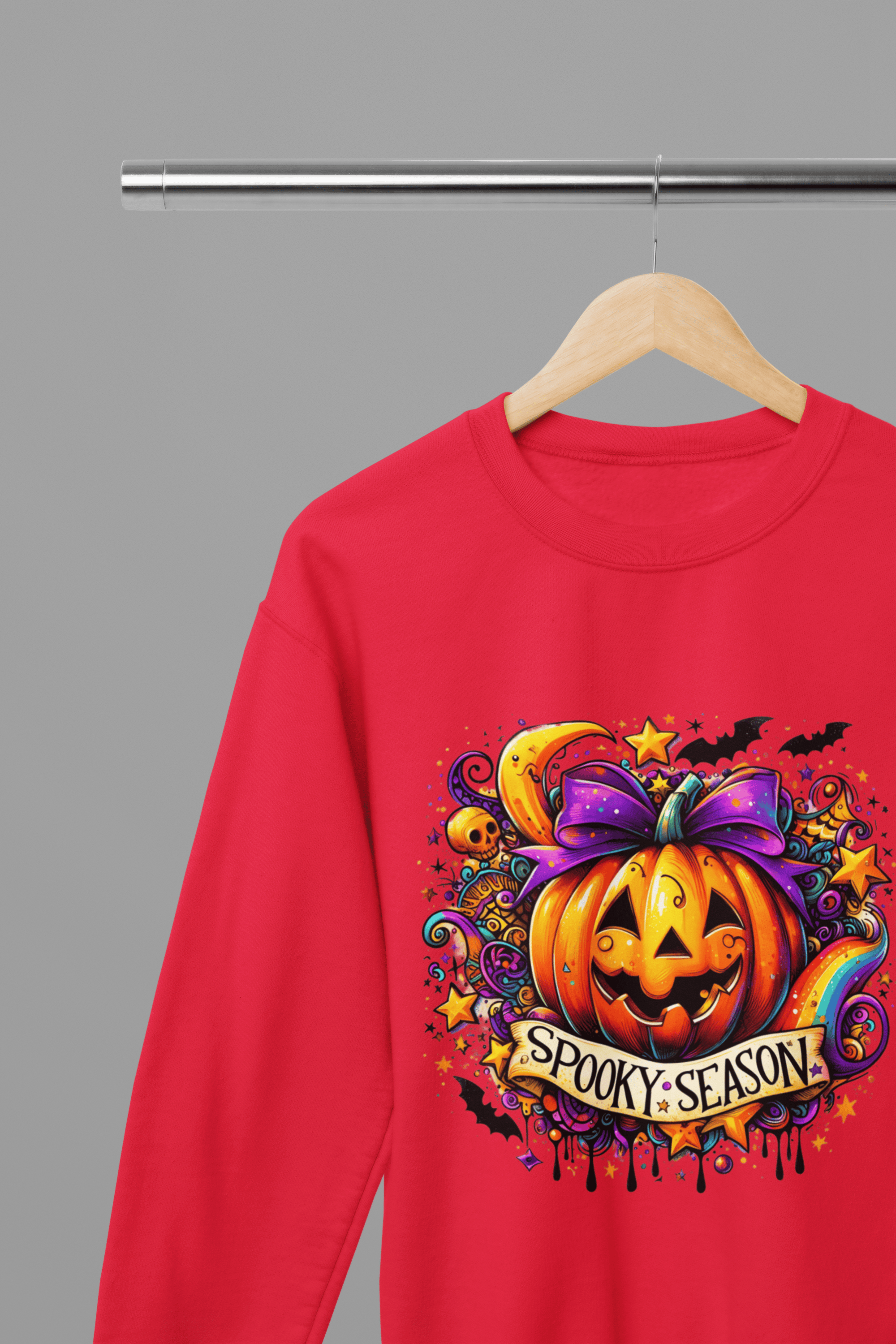 My Store Halloween Red / Small / Sweatshirt Spooky Season Pumpkin Sweatshirt & T-Shirt | Halloween Jumper UK