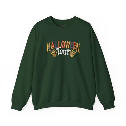 Halloween Tour Skeleton Hands Sweatshirt Forest Green / S gift_idea unique_gift personalised_gift