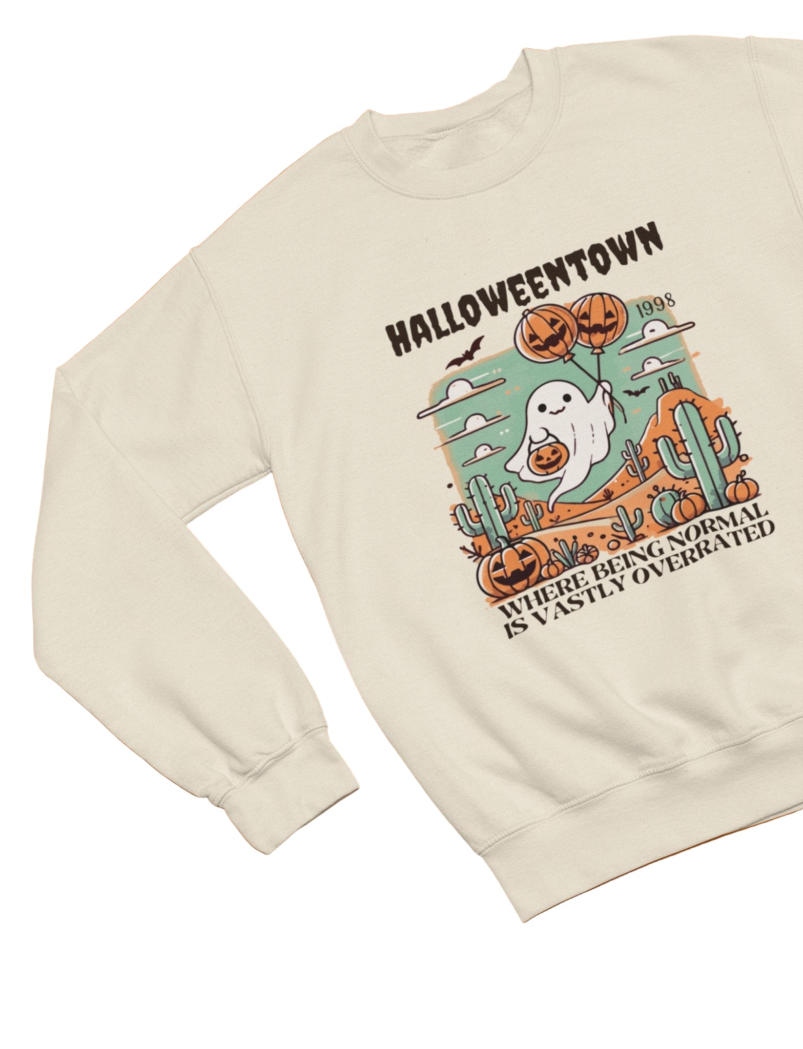 Halloween town 1998 Funny Halloween T-Shirt/Sweatshirt Unisex - Beast & Beauty Clothing LTD - Halloween - Brown - Small - Sweatshirt