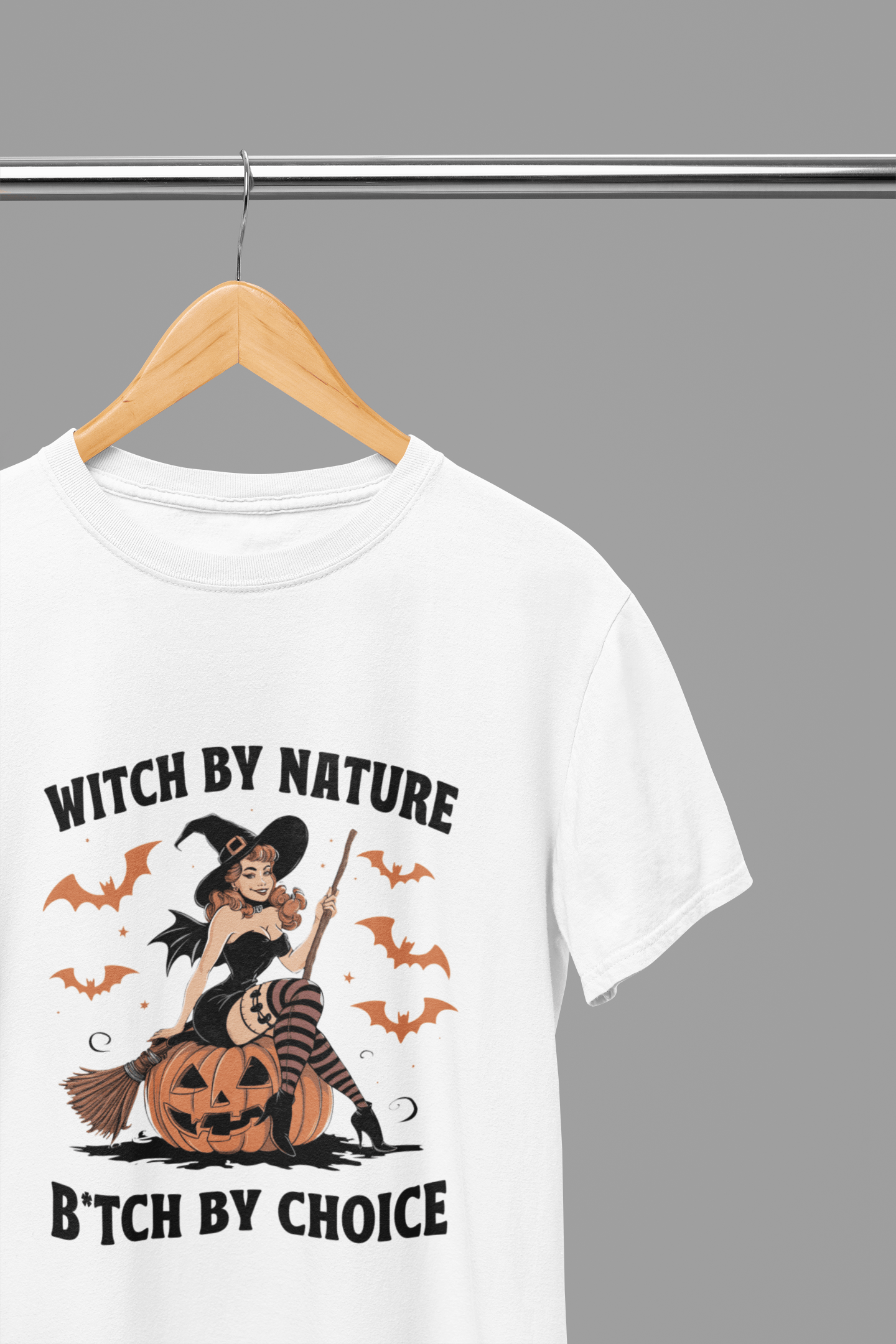 My Store Halloween White / Small / T-Shirt Witch By Nature Halloween Sweatshirt – Funny Retro Witch Jumper