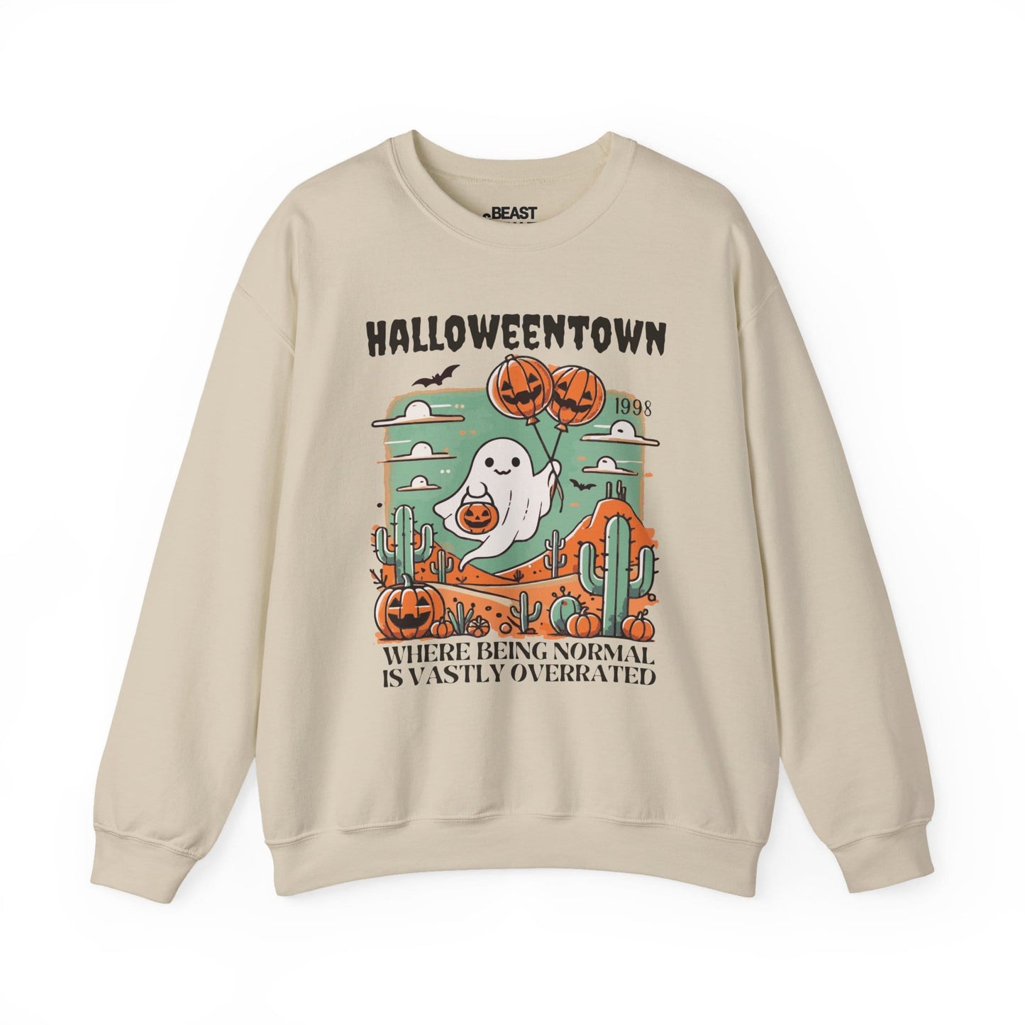 Halloweentown Ghost Halloween Sweatshirt for Adults Sand / S gift_idea unique_gift personalised_gift