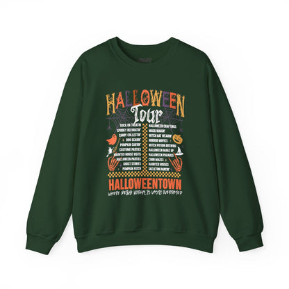 Halloweentown Halloween Tour Black Sweatshirt Forest Green / S gift_idea unique_gift personalised_gift