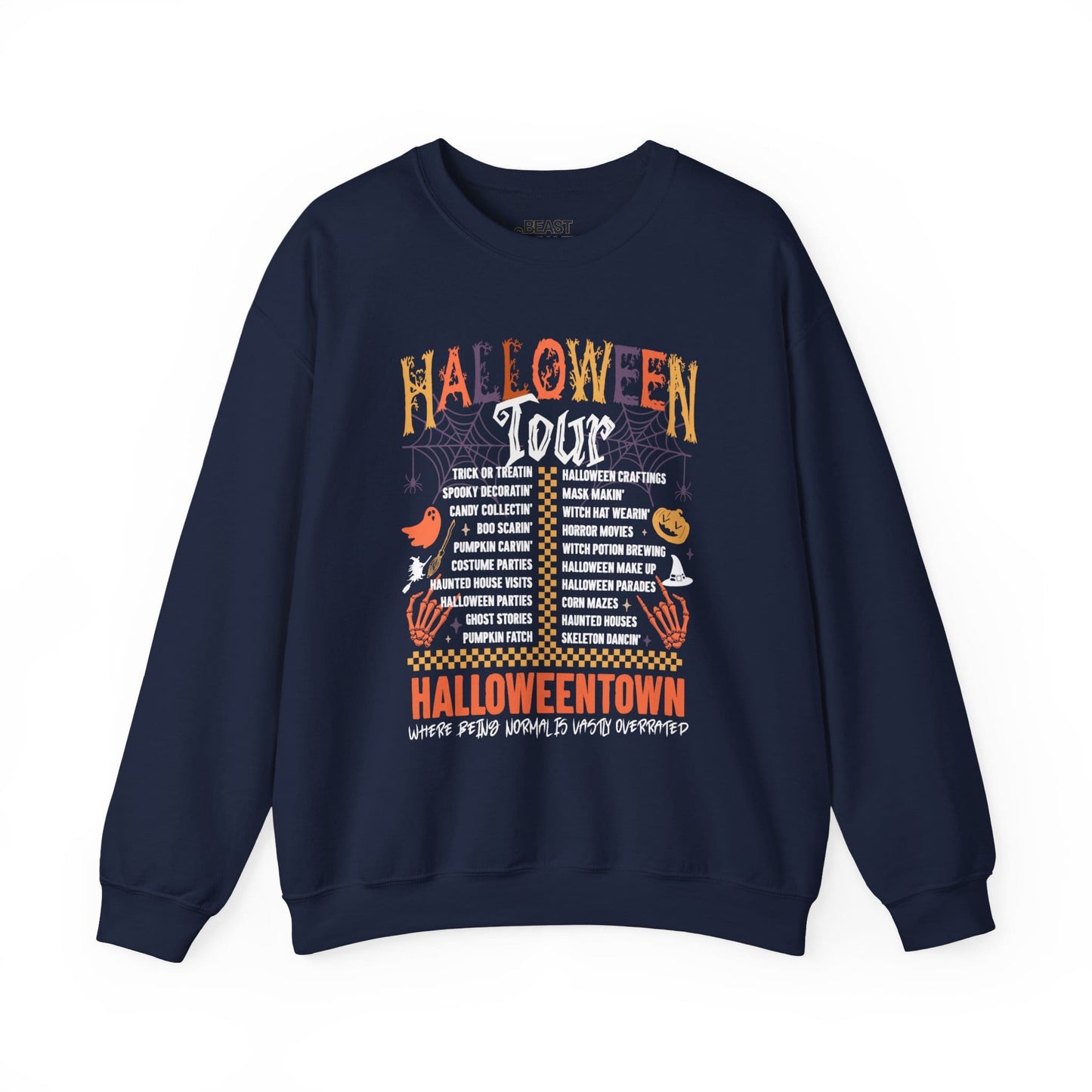 Halloweentown Halloween Tour Black Sweatshirt Navy / S gift_idea unique_gift personalised_gift