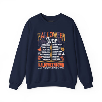 Halloweentown Halloween Tour Black Sweatshirt Navy / S gift_idea unique_gift personalised_gift