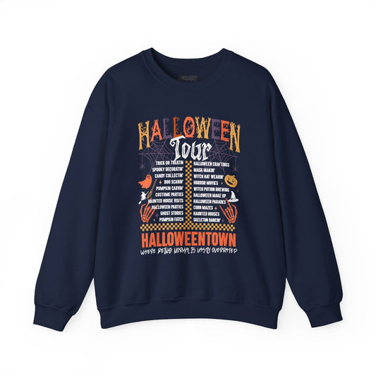 Halloweentown Halloween Tour Black Sweatshirt Navy / S gift_idea unique_gift personalised_gift