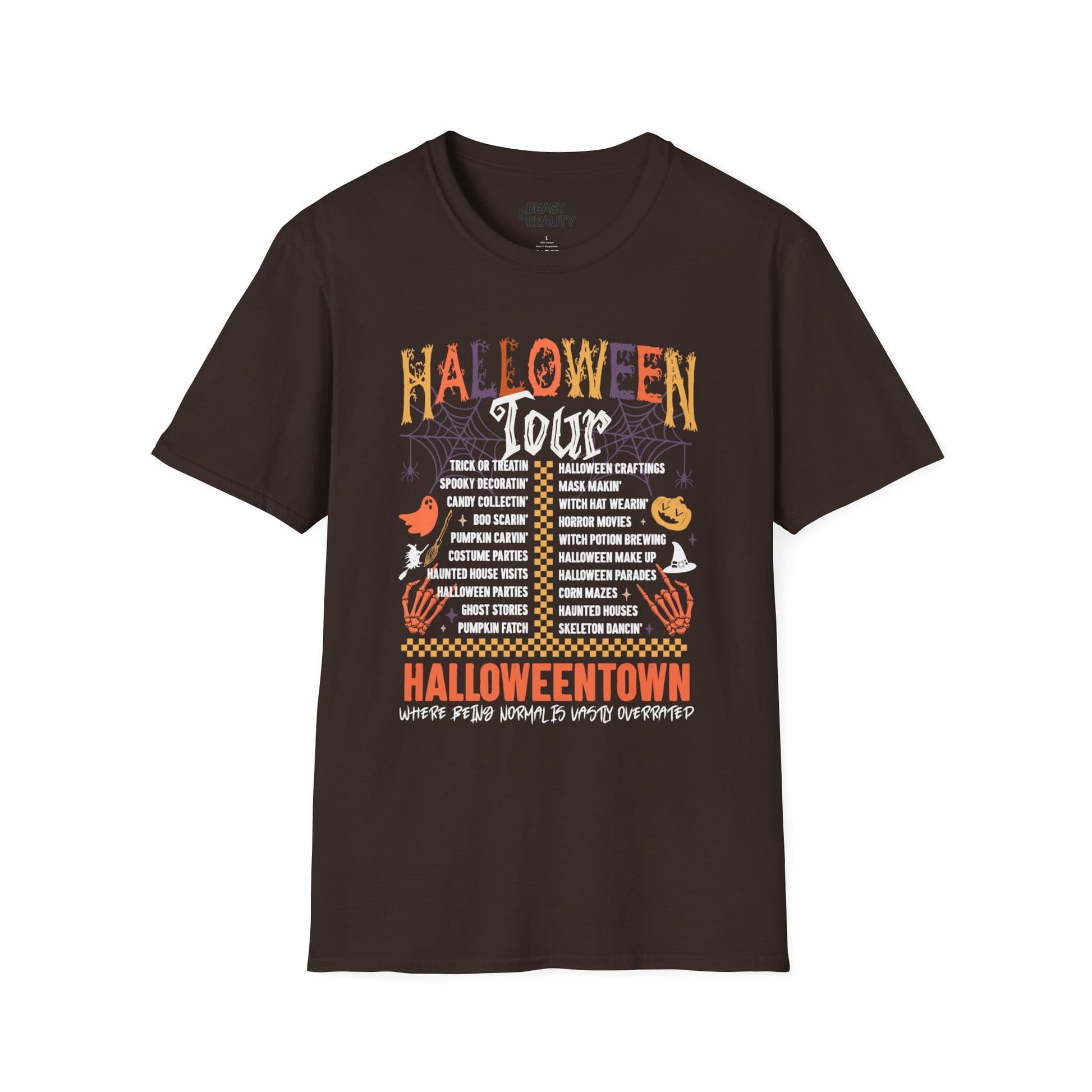 Halloweentown Halloween Tour Graphic T-Shirt Dark Chocolate / S gift_idea unique_gift personalised_gift