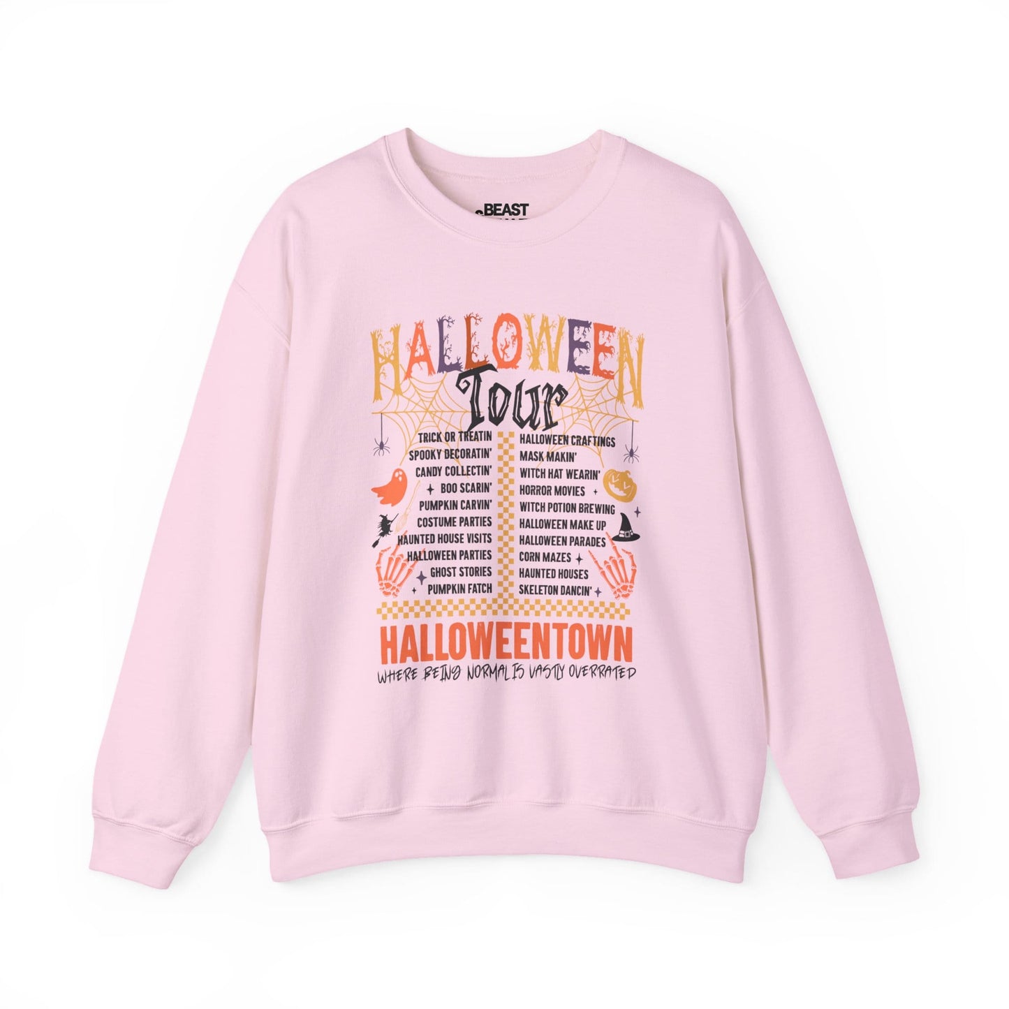 Halloweentown Halloween Tour Sweatshirt Light Pink / S gift_idea unique_gift personalised_gift