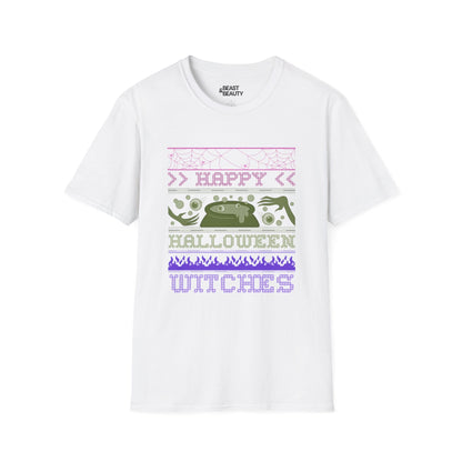 Happy Halloween Witches Retro Graphic T-Shirt White / S gift_idea unique_gift personalised_gift