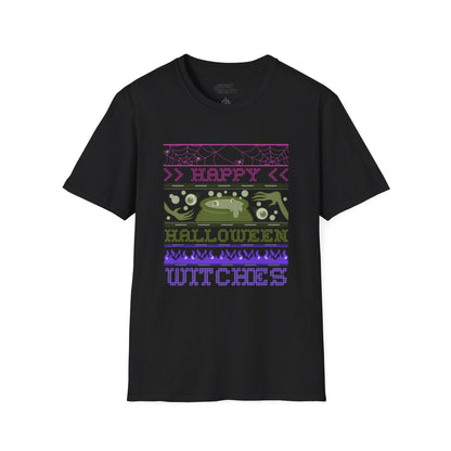Happy Halloween Witches Retro Graphic T-Shirt Black / S gift_idea unique_gift personalised_gift