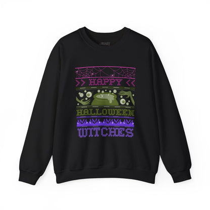 Happy Halloween Witches Ugly Sweater Sweatshirt Black / S gift_idea unique_gift personalised_gift