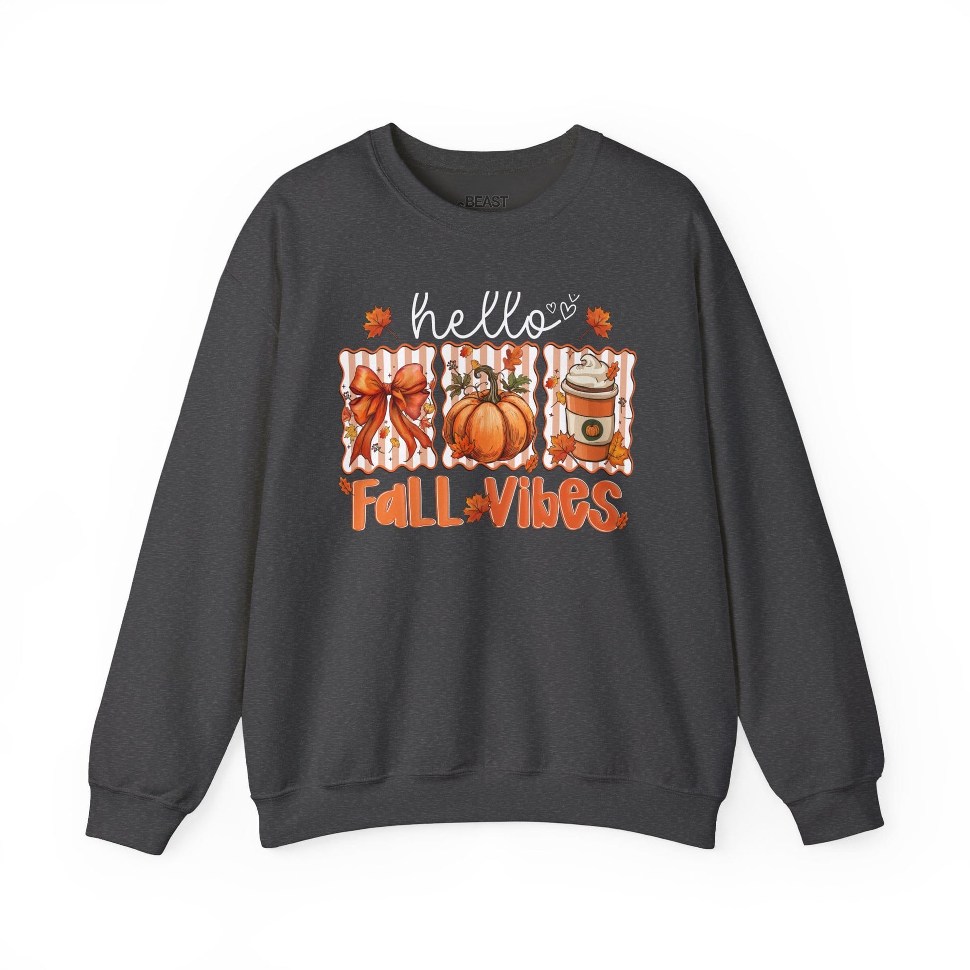 hello fall vibes sweatshirt dark heather sweatshirt uk gift gift idea