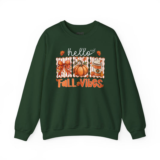 hello fall vibes sweatshirt forest green sweatshirt uk gift gift idea