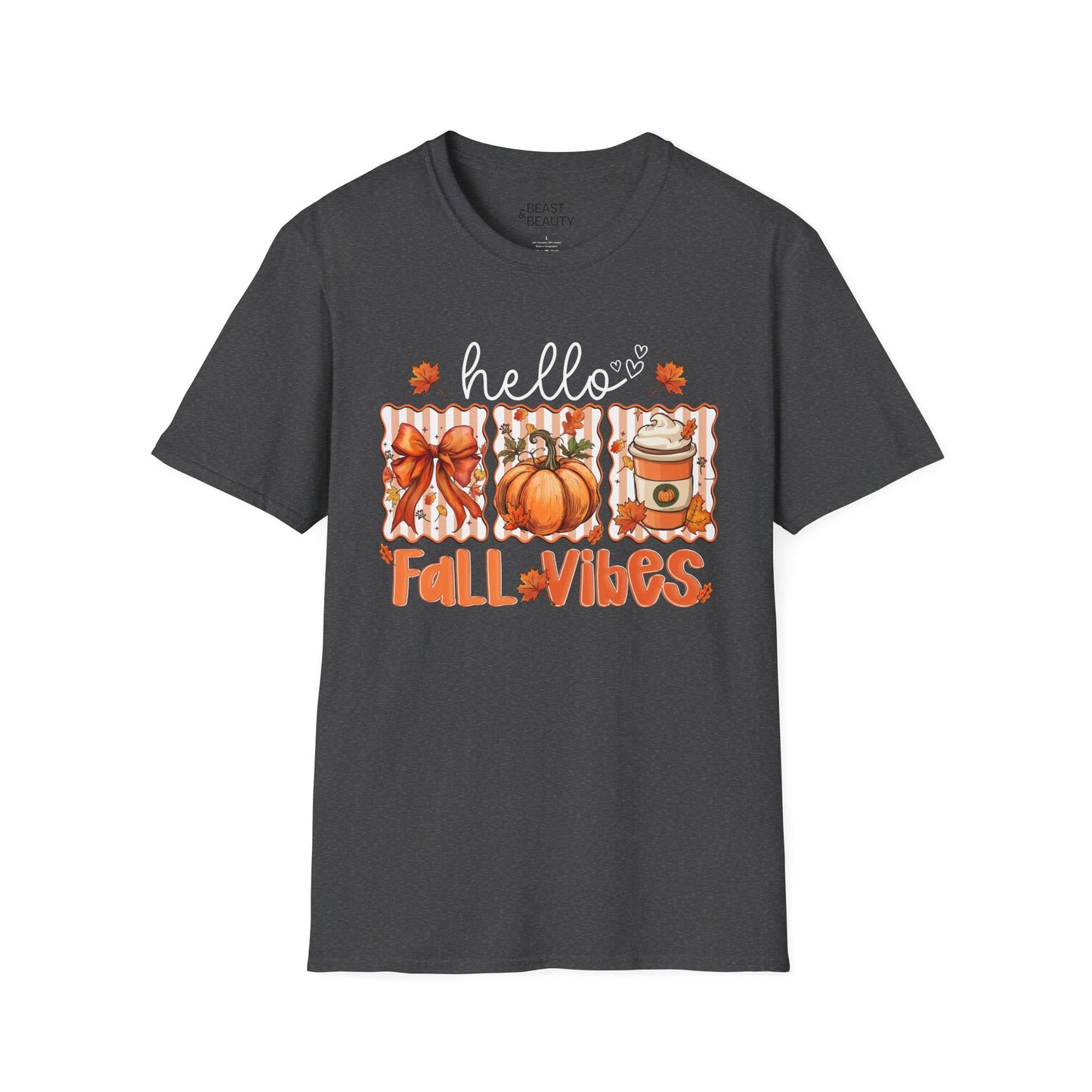 hello fall vibes t-shirt dark heather t-shirt uk gift gift idea