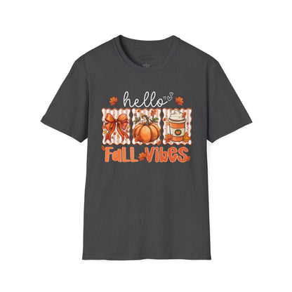 hello fall vibes t-shirt dark heather t-shirt uk gift gift idea