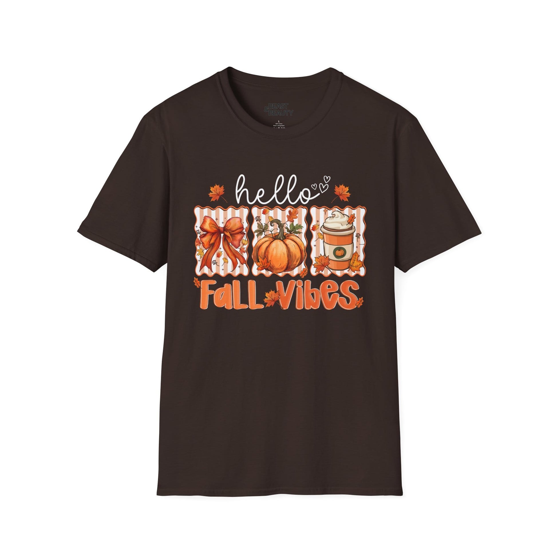 hello fall vibes t-shirt dark chocolate t-shirt uk gift gift idea
