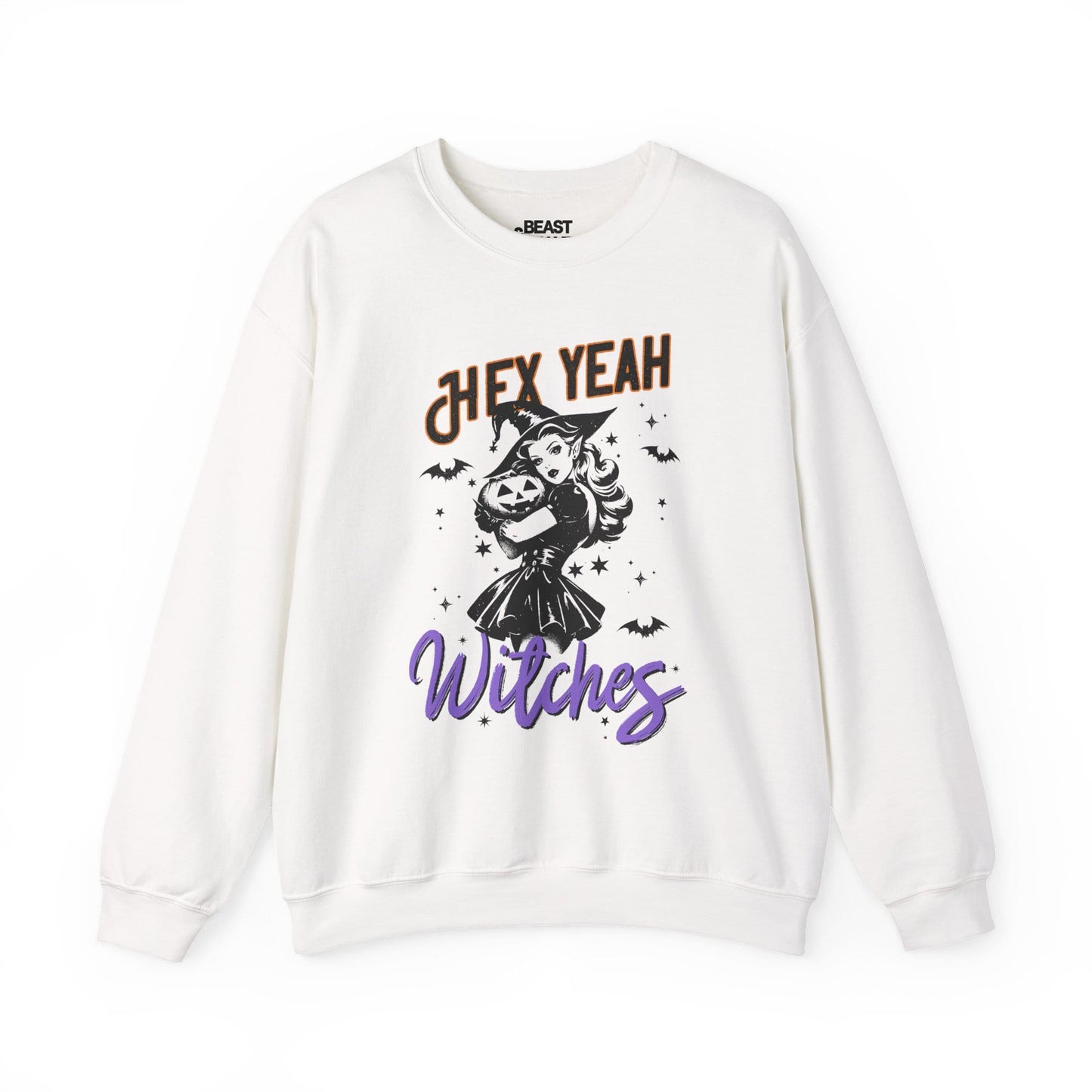 Hex Yeah Witches Funny Halloween Sweatshirt White / S gift_idea unique_gift personalised_gift
