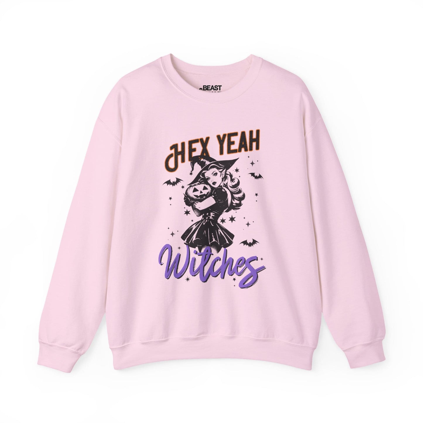 Hex Yeah Witches Funny Halloween Sweatshirt Light Pink / S gift_idea unique_gift personalised_gift