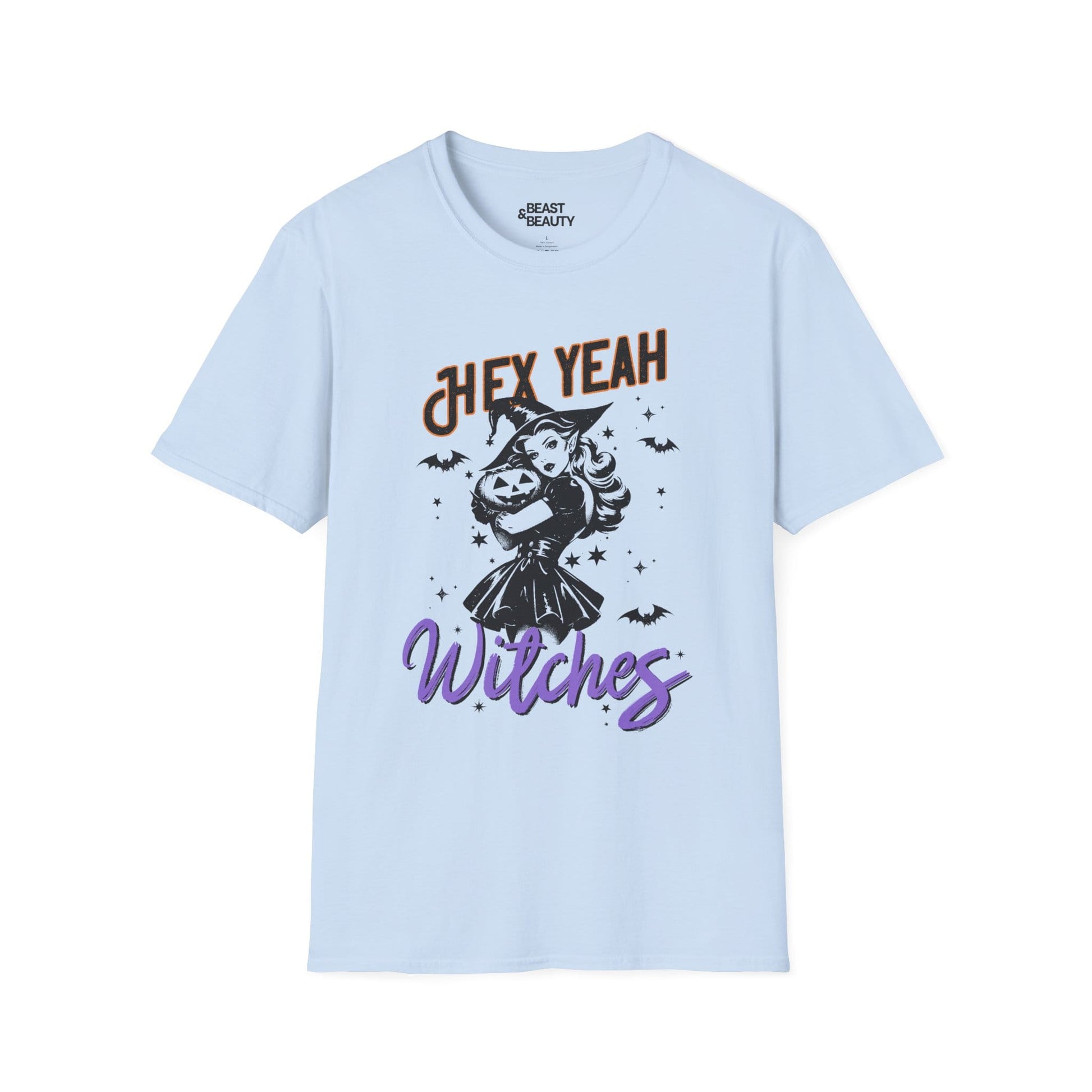 Hex Yeah Witches Halloween T-Shirt Light Blue / S gift_idea unique_gift personalised_gift