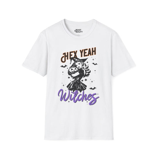 Hex Yeah Witches Halloween T-Shirt White / S gift_idea unique_gift personalised_gift