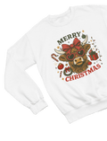 Highland Cow Merry Christmas Jumper – Funny Xmas Sweatshirt UK Sweatshirt / 3XL (Adult) / White gift_idea unique_gift personalised_gift