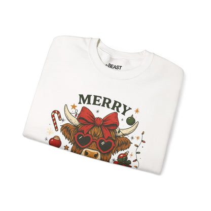highland cow merry christmas sweatshirt sweatshirt uk Christmas gift idea image 4