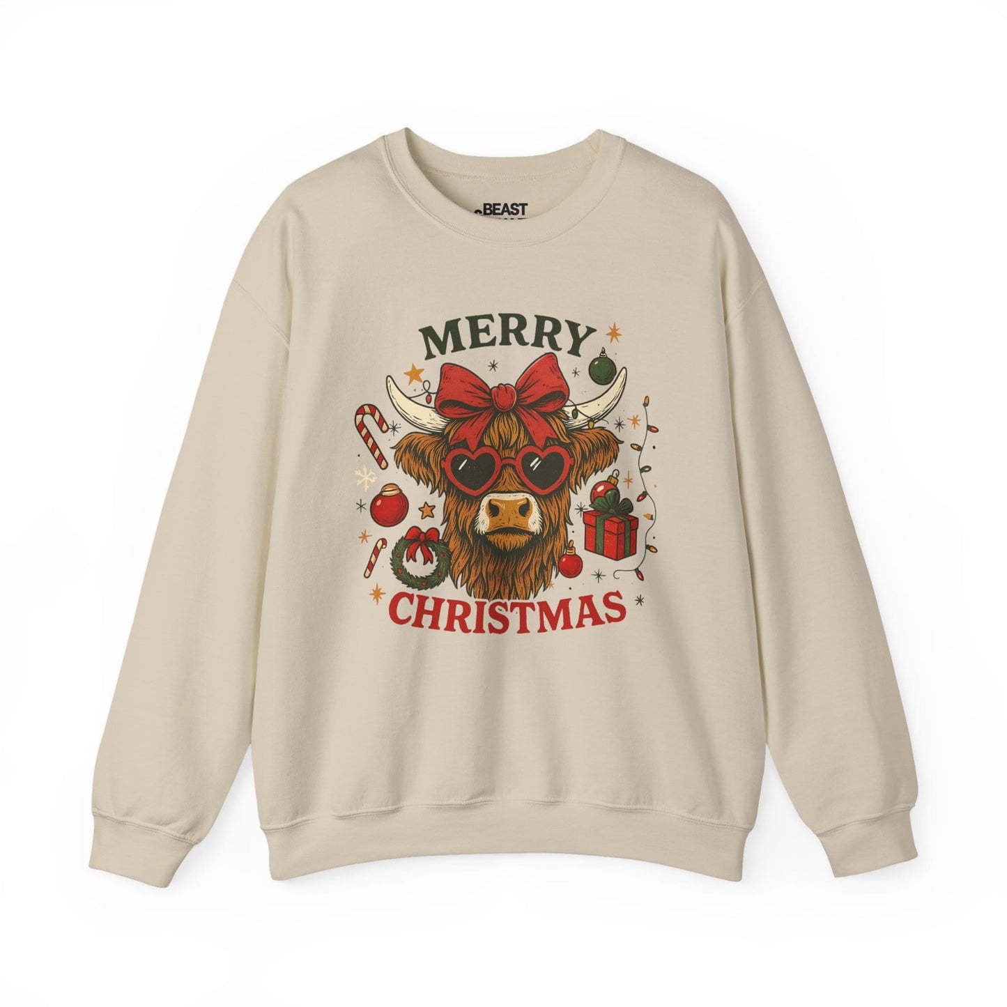 highland cow merry christmas sweatshirt sand sweatshirt uk Christmas gift idea
