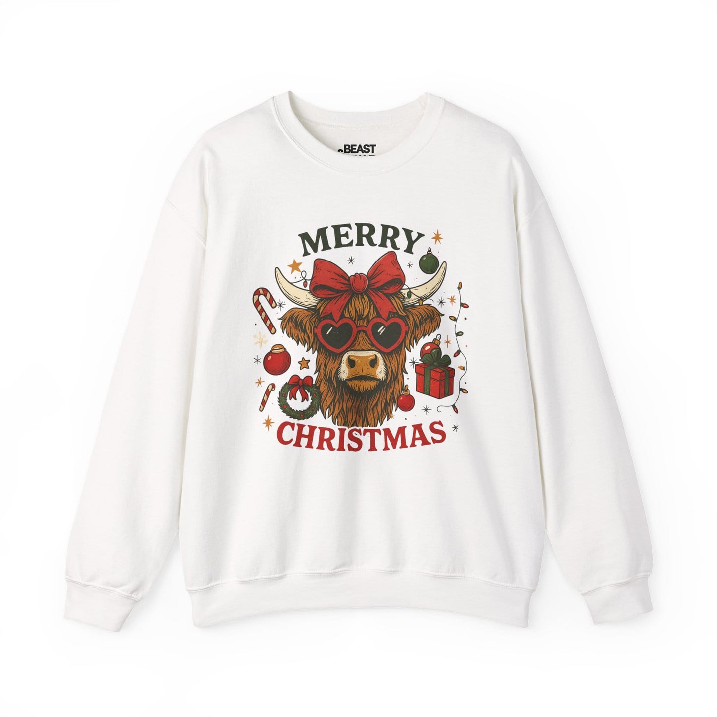 highland cow merry christmas sweatshirt white sweatshirt uk Christmas gift idea