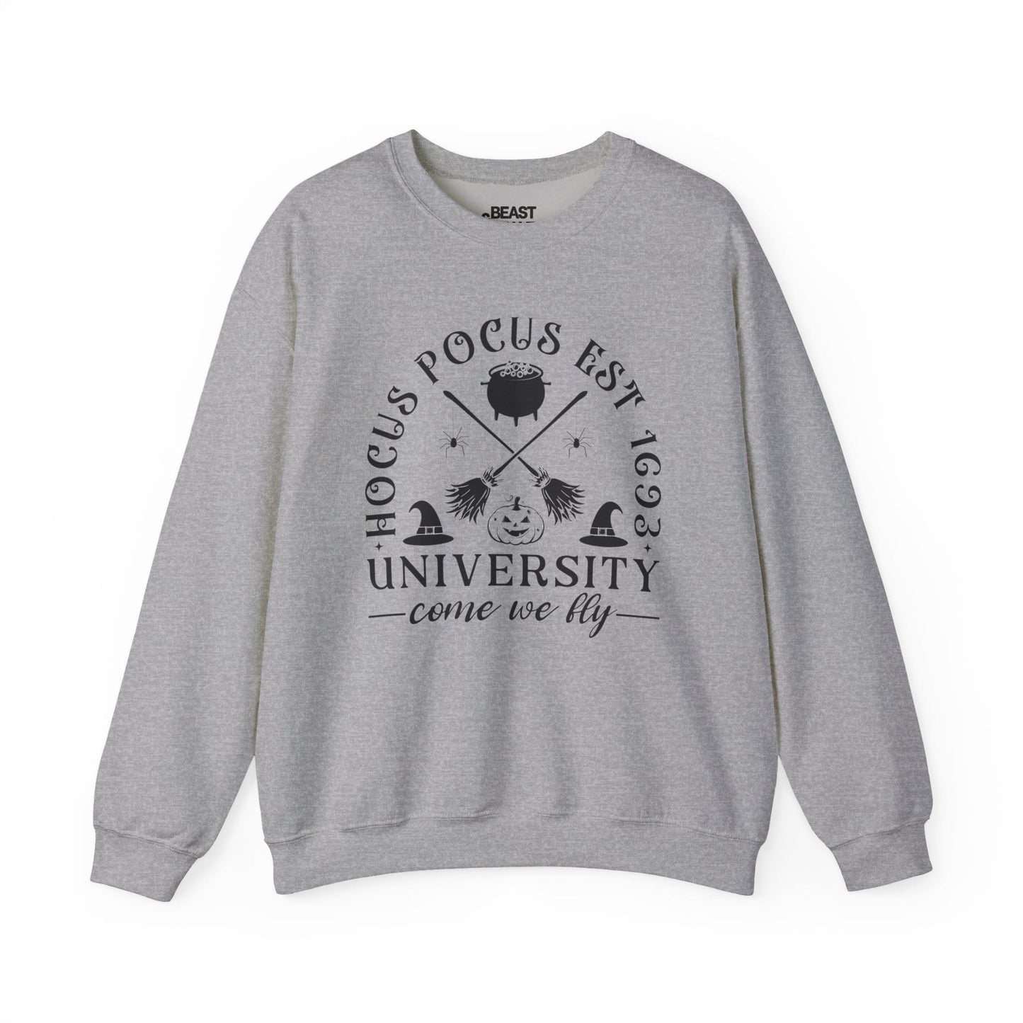 Hocus Pocus University Come We Fly Halloween Sweatshirt Sport Grey / S gift_idea unique_gift personalised_gift