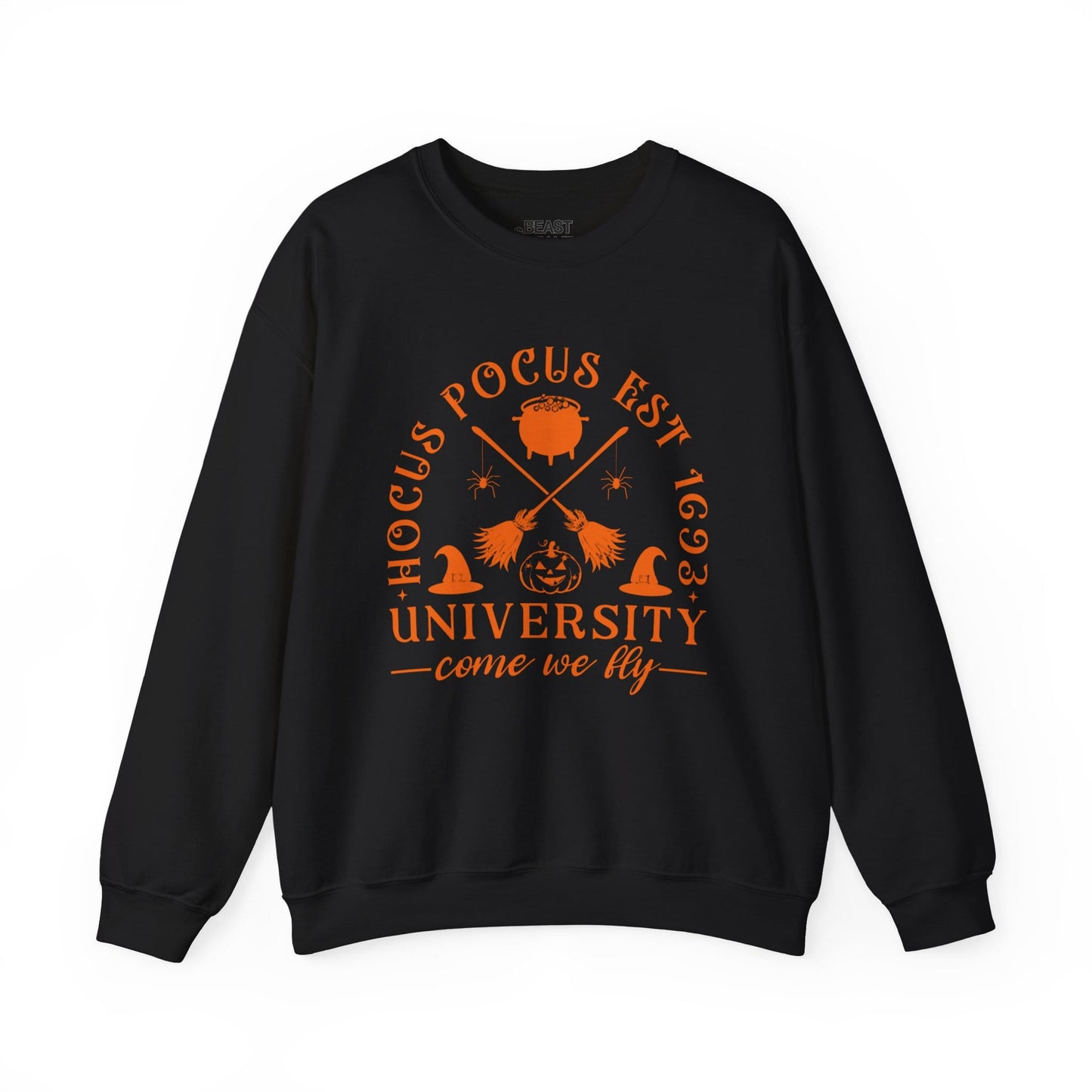 Hocus Pocus University Come We Fly Halloween Sweatshirt Black / S gift_idea unique_gift personalised_gift