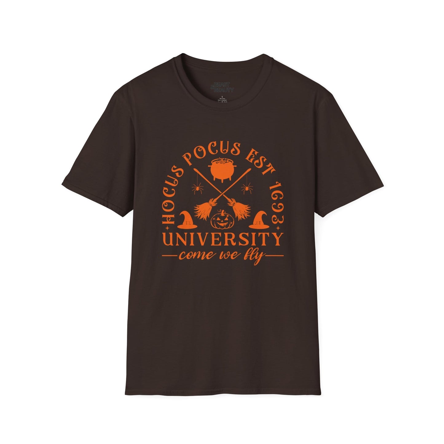 Hocus Pocus University Halloween T-Shirt Dark Chocolate / S gift_idea unique_gift personalised_gift