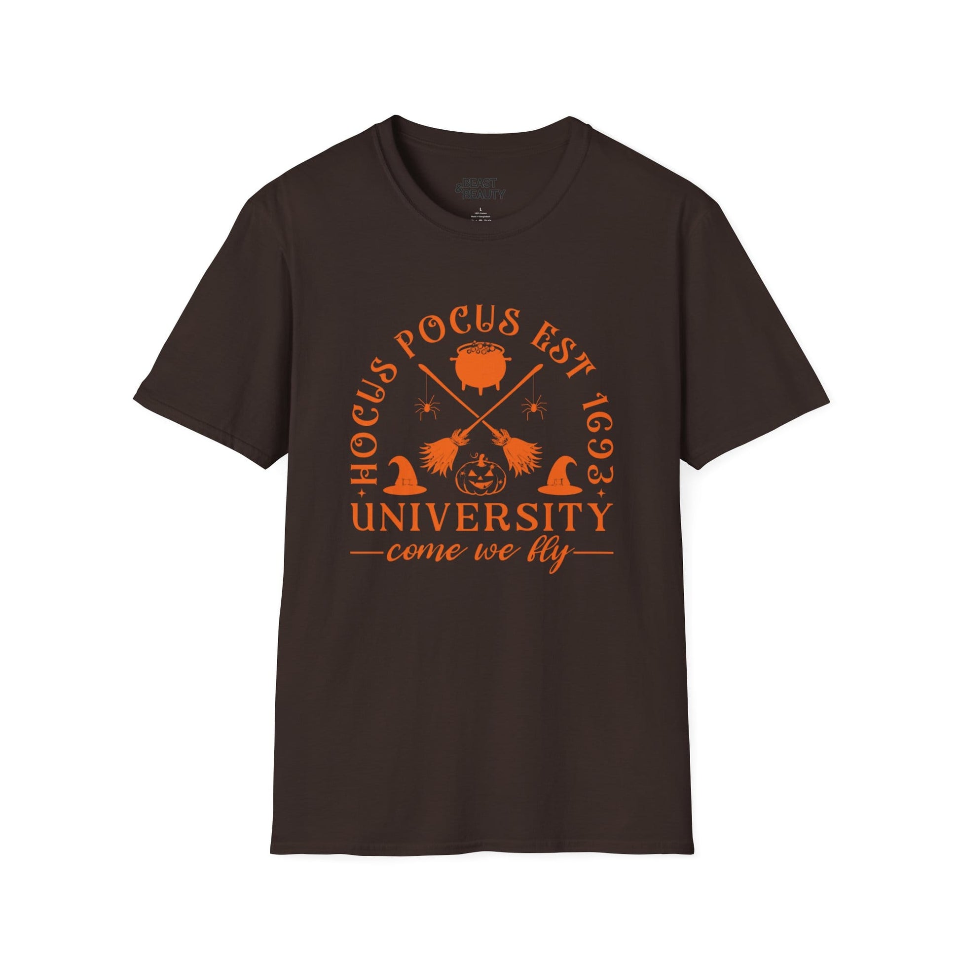 Hocus Pocus University Halloween T-Shirt Dark Chocolate / S gift_idea unique_gift personalised_gift