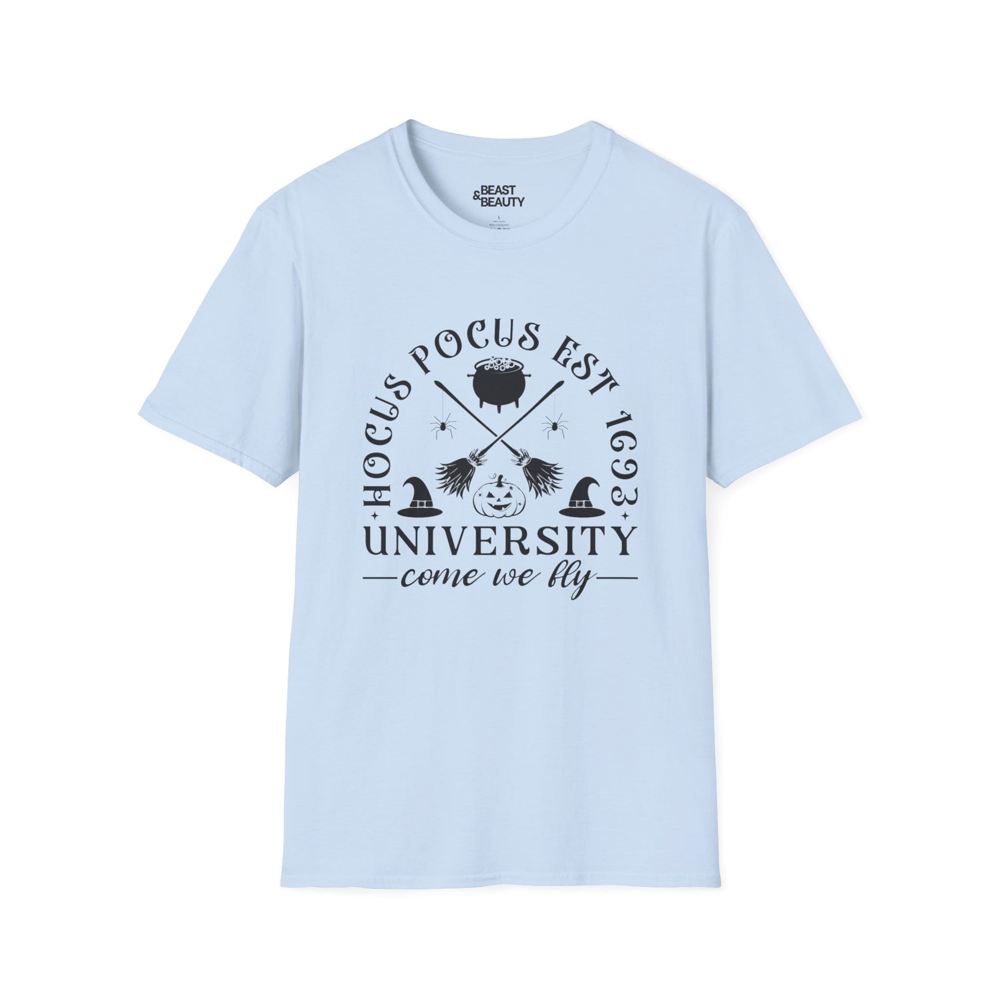Hocus Pocus University Witchy Halloween T-Shirt Light Blue / S gift_idea unique_gift personalised_gift