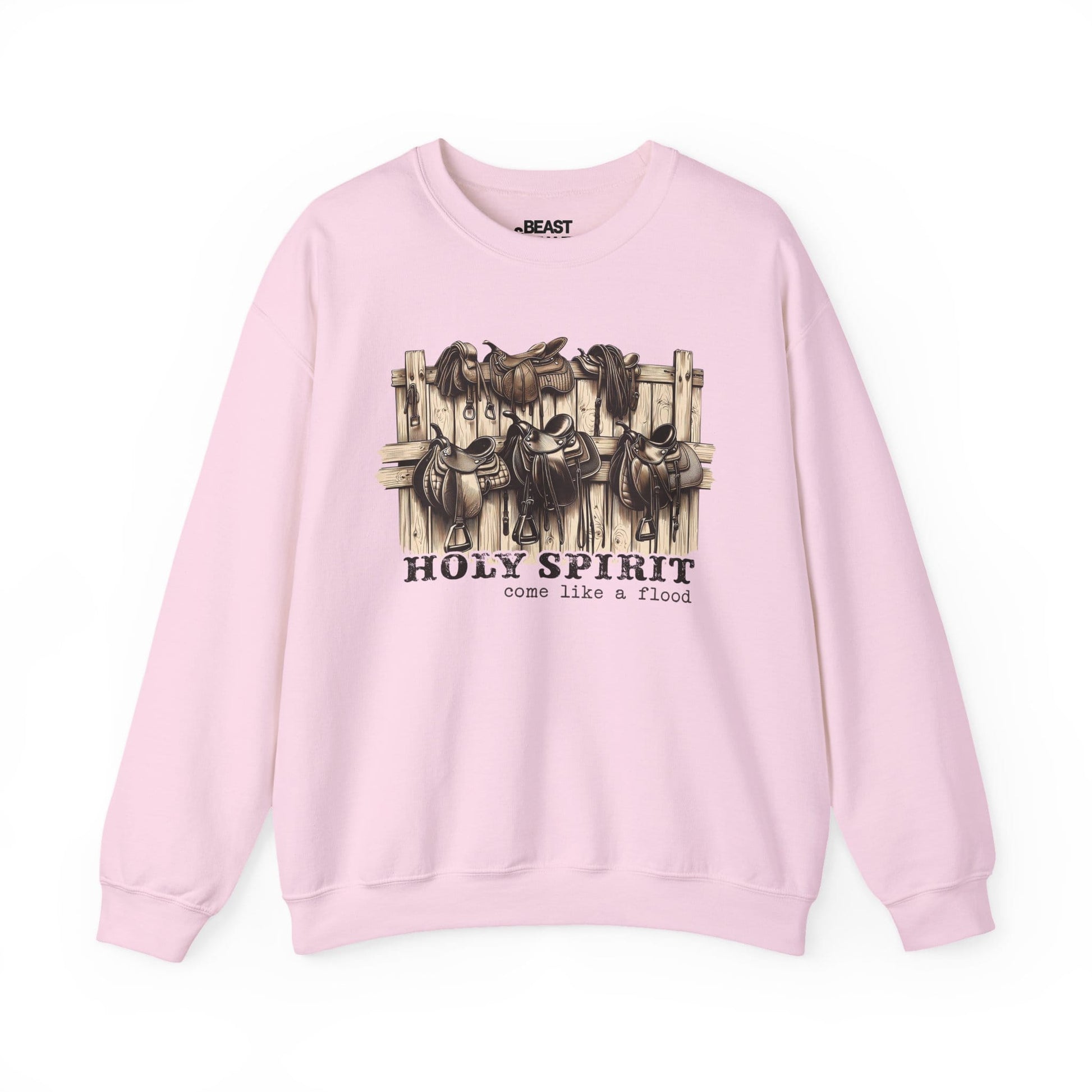 holy spirit come like a flood western sweatshirt light pink sweatshirt uk cowgirl gift idea