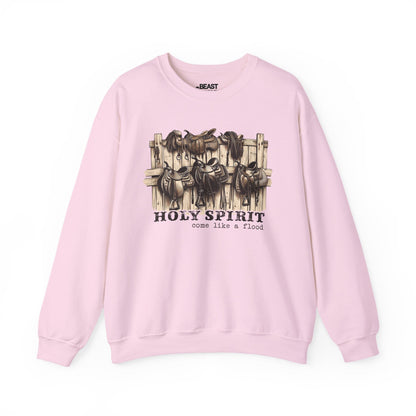holy spirit come like a flood western sweatshirt light pink sweatshirt uk cowgirl gift idea
