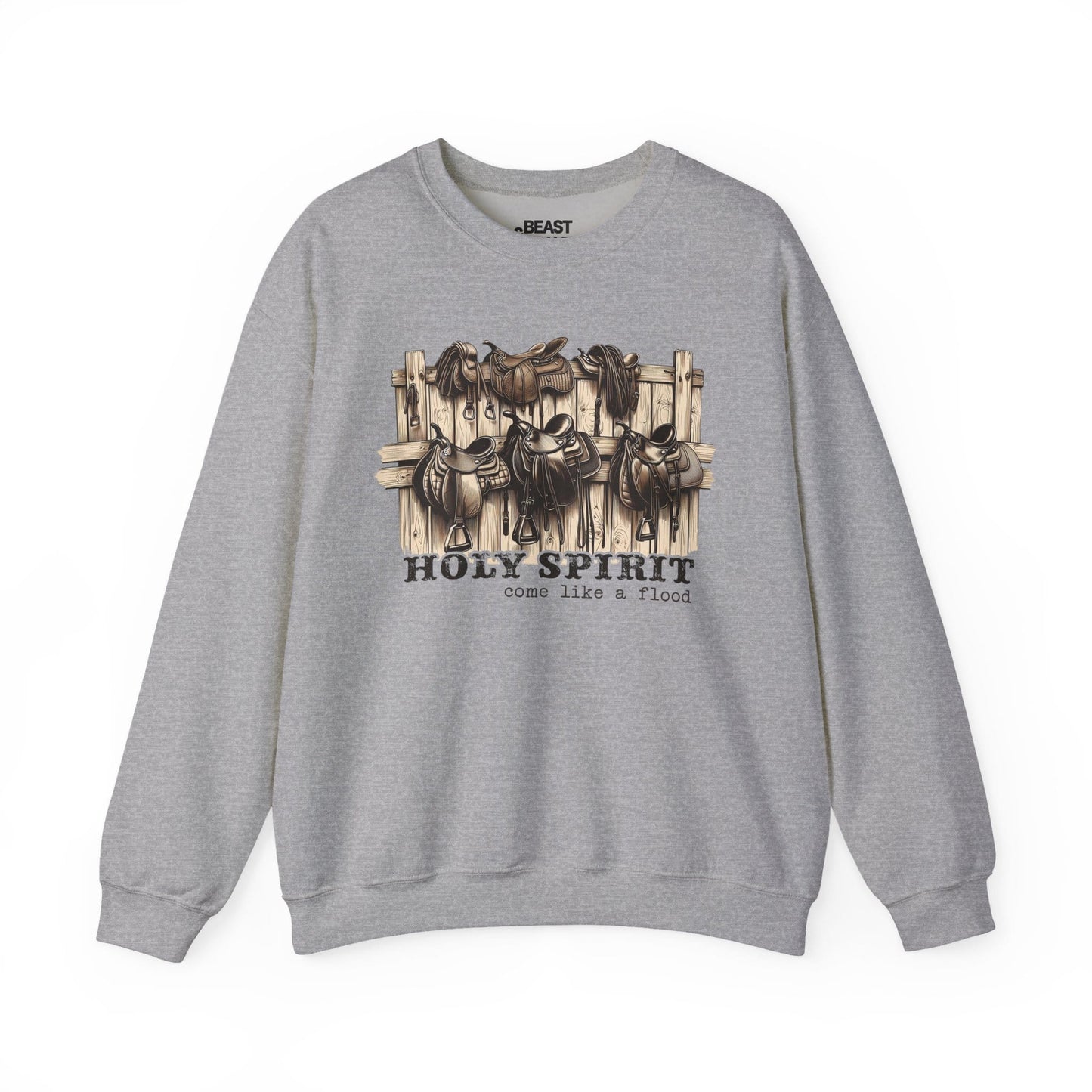 holy spirit come like a flood western sweatshirt sport grey sweatshirt uk cowgirl gift idea