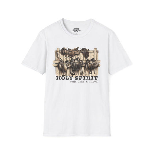 holy spirit come like a flood t-shirt white t-shirt uk cowgirl gift idea