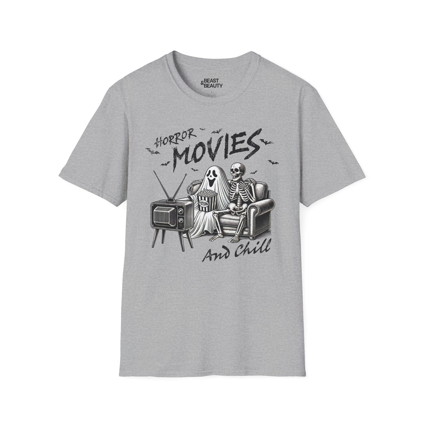 Horror Movies and Chill Graphic T-Shirt Sport Grey / S gift_idea unique_gift personalised_gift