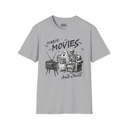 Horror Movies and Chill Graphic T-Shirt Sport Grey / S gift_idea unique_gift personalised_gift