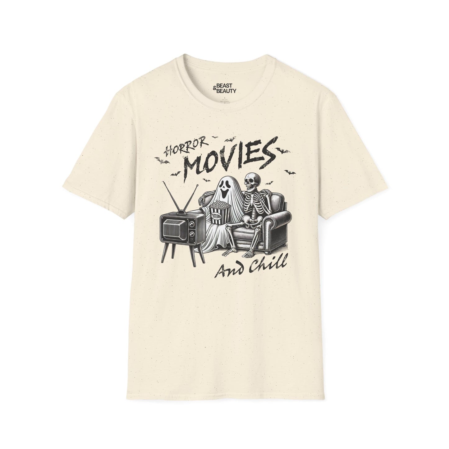 Horror Movies and Chill Graphic T-Shirt Natural / M gift_idea unique_gift personalised_gift