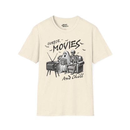 Horror Movies and Chill Graphic T-Shirt Natural / M gift_idea unique_gift personalised_gift