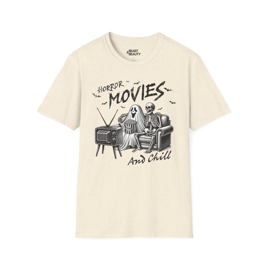 Horror Movies and Chill Graphic T-Shirt Natural / M gift_idea unique_gift personalised_gift