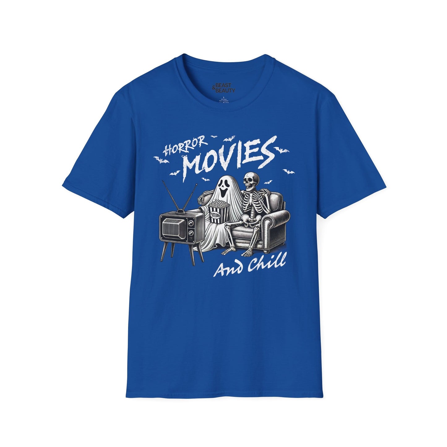 Horror Movies and Chill Halloween T-Shirt Royal / S gift_idea unique_gift personalised_gift