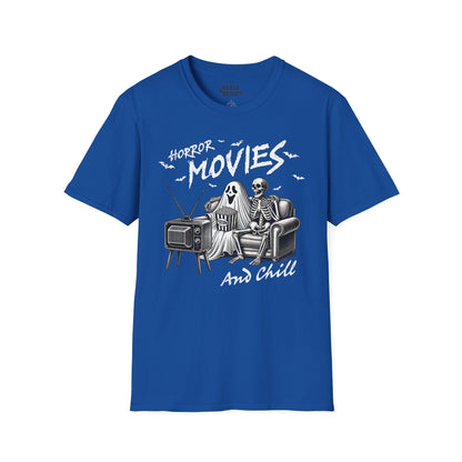 Horror Movies and Chill Halloween T-Shirt Royal / S gift_idea unique_gift personalised_gift