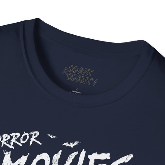 Horror Movies and Chill Halloween T-Shirt Navy / S gift_idea unique_gift personalised_gift