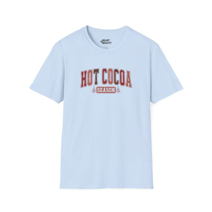 hot cocoa season t-shirt light blue t-shirt uk Christmas gift idea