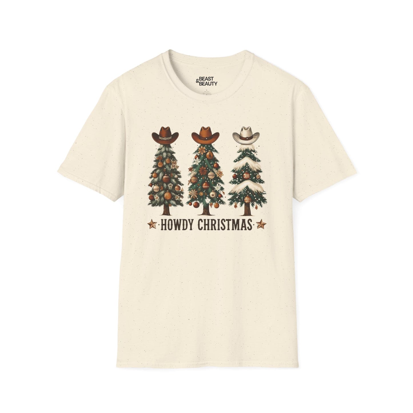 howdy christmas cowboy t-shirt natural t-shirt uk Christmas gift idea