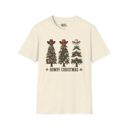 howdy christmas cowboy t-shirt natural t-shirt uk Christmas gift idea