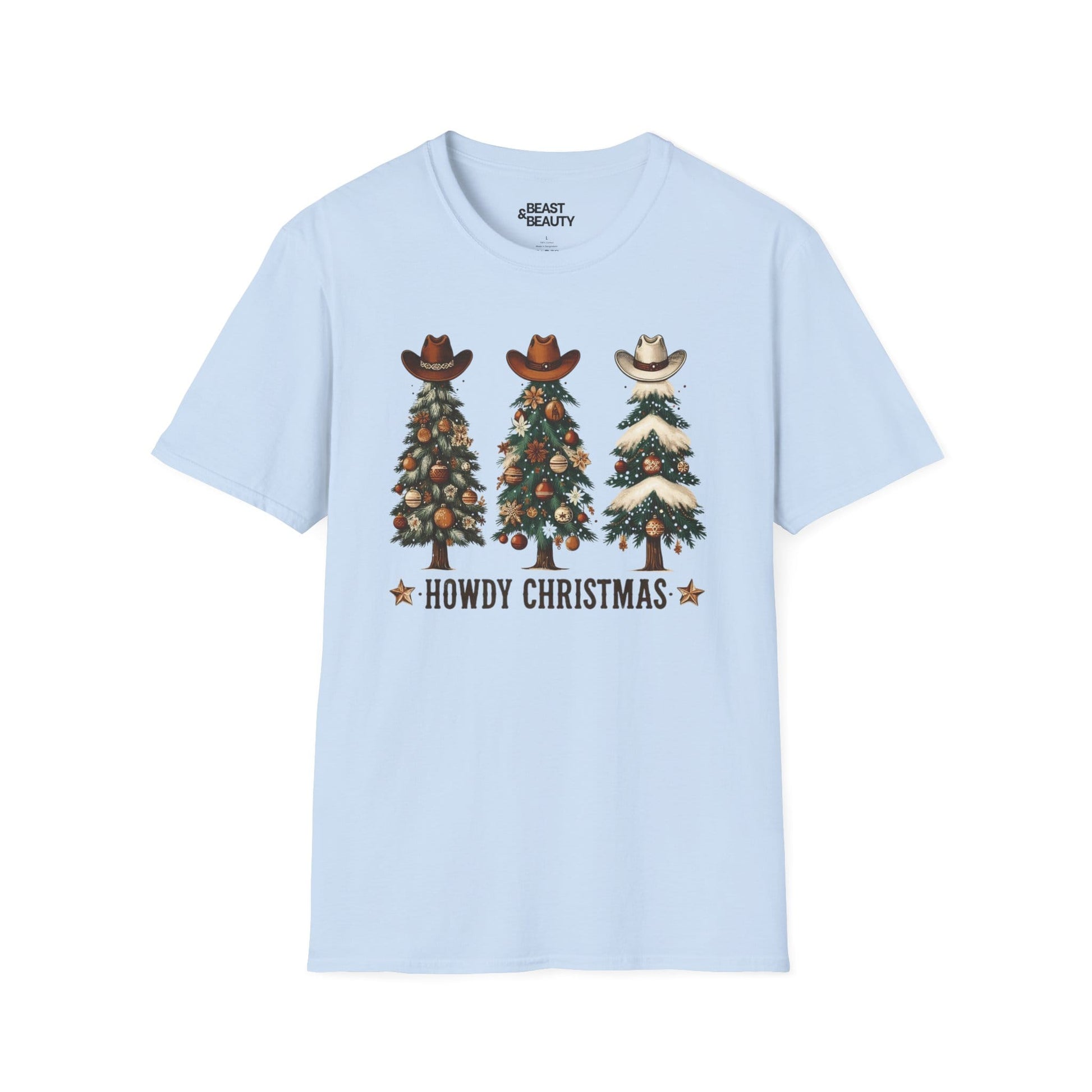 howdy christmas cowboy t-shirt light blue t-shirt uk Christmas gift idea