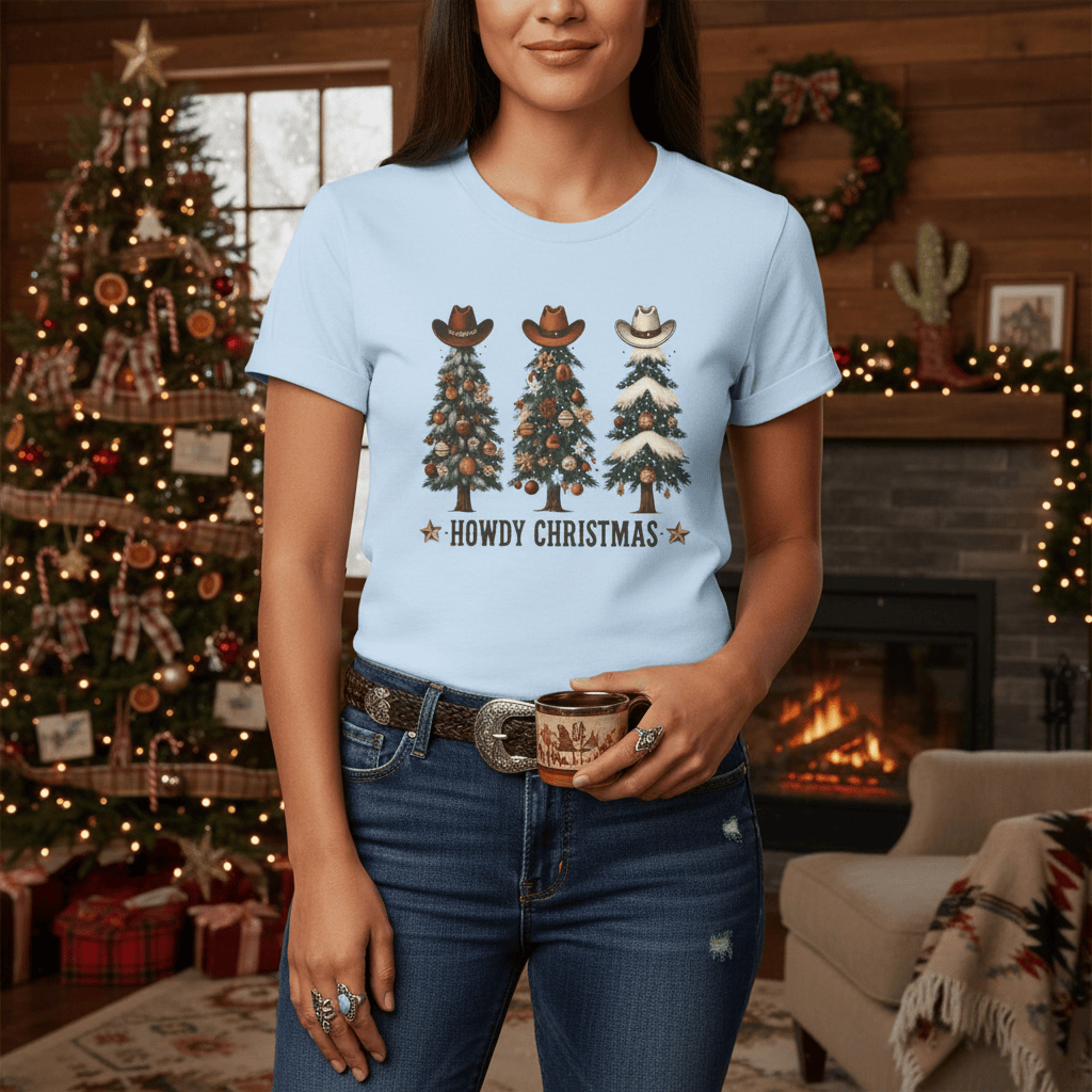 Howdy Christmas Cowboy T-Shirt gift_idea unique_gift personalised_gift