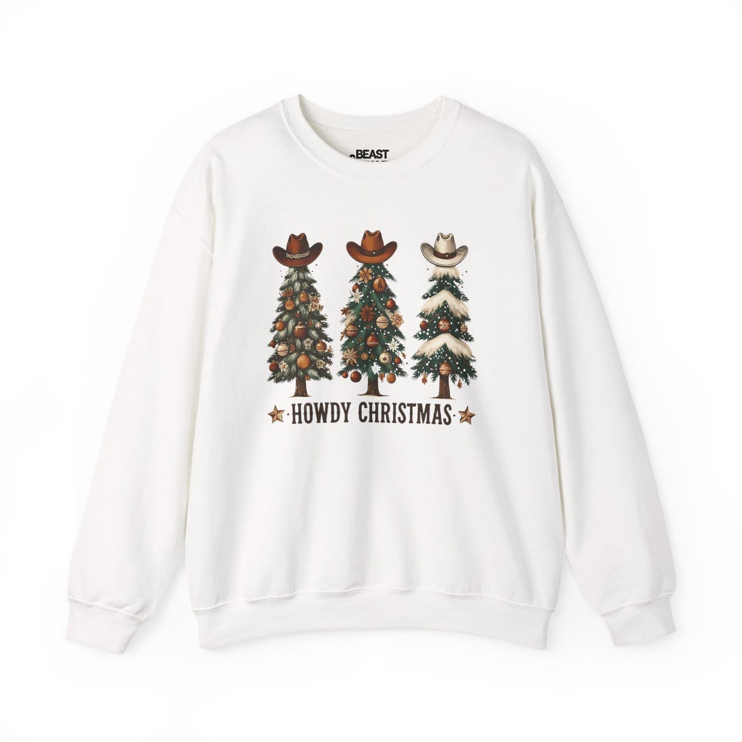 howdy christmas cowboy trees sweatshirt white sweatshirt uk Christmas gift idea